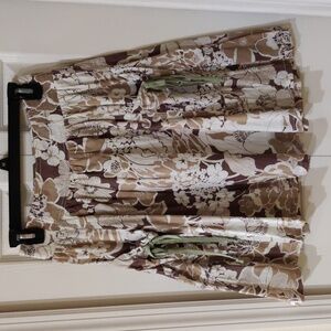 Mossimo Supply Co Women's Brown Floral Cotton Skirt Size XSmall